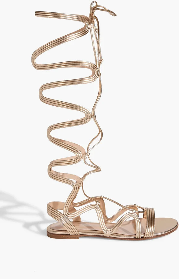 Medusa metallic leather sandals