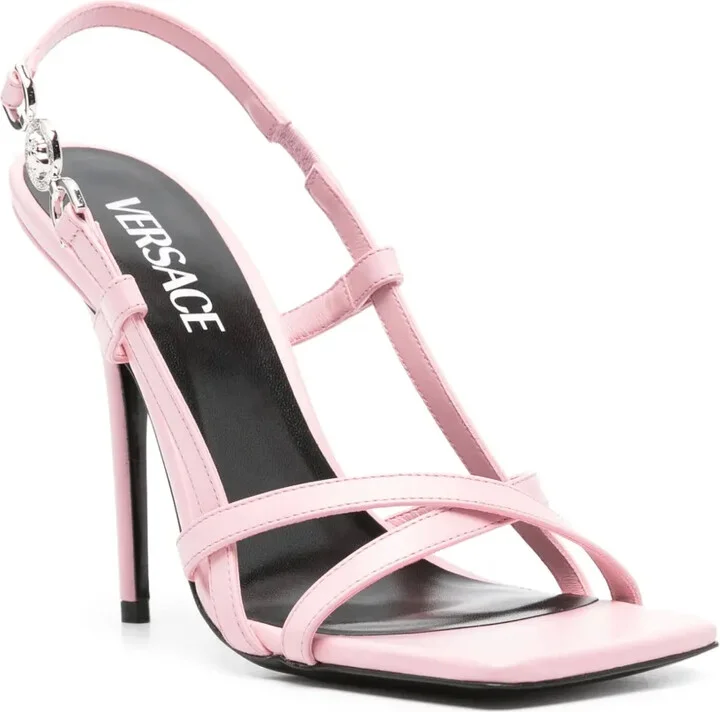 Medusa-plaque 115mm leather sandals - Image 2