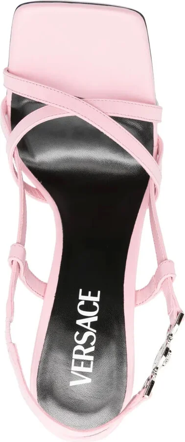 Medusa-plaque 115mm leather sandals - Image 4