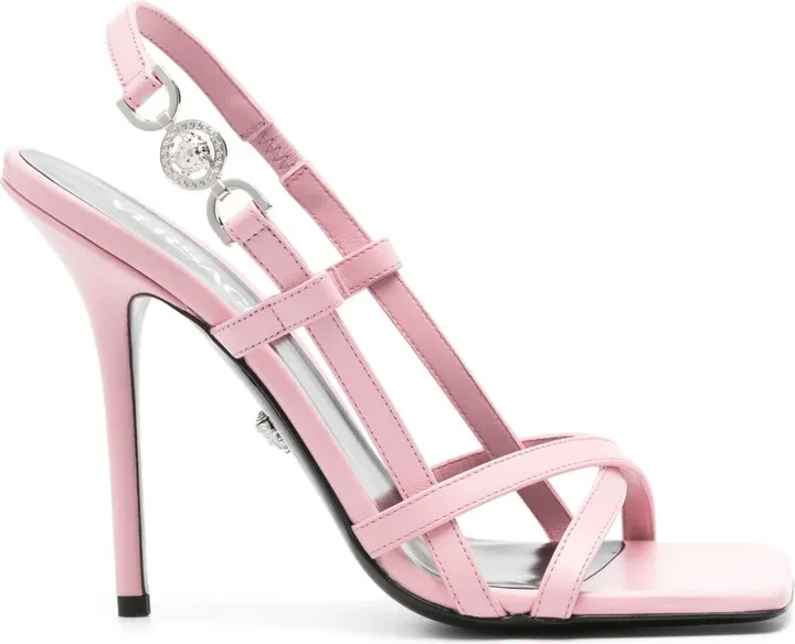 Medusa-plaque 115mm leather sandals