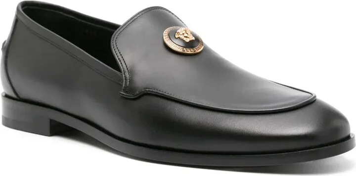 Medusa-plaque leather loafers - Image 2