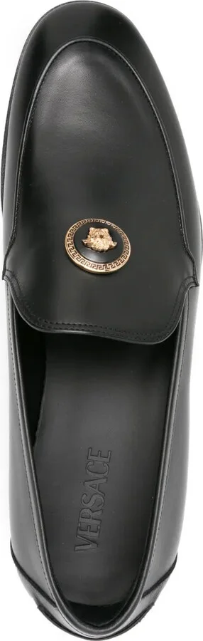 Medusa-plaque leather loafers - Image 4