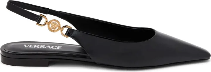 Medusa-plaque slingback ballerina shoes