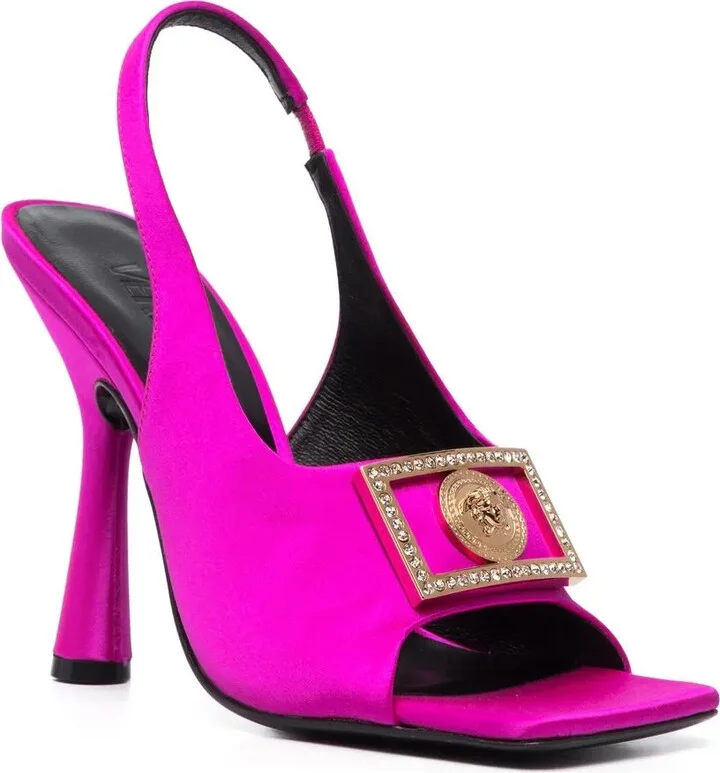 Medusa-Plaque Slingback Sandals - Image 2