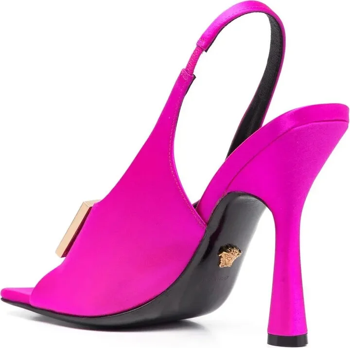 Medusa-Plaque Slingback Sandals - Image 3