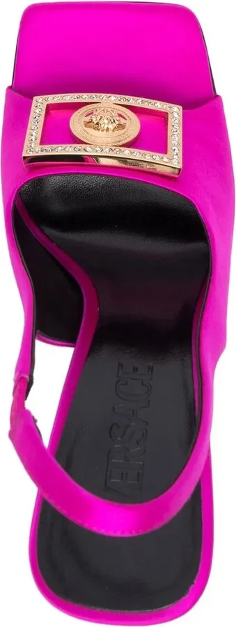Medusa-Plaque Slingback Sandals - Image 4