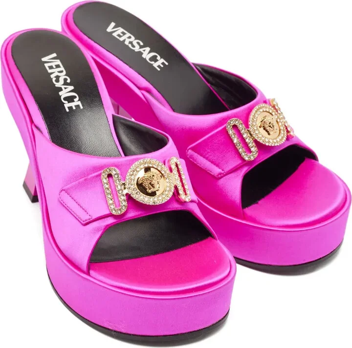 Medusa Platform Satin Mules - Image 4