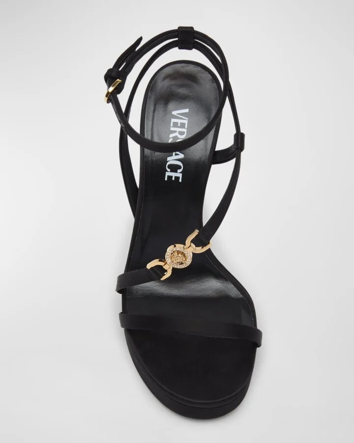 Medusa Satin Strappy Platform Sandals - Image 6
