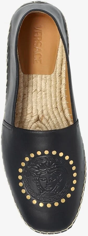 Medusa Studded Leather Espadrilles - Image 3