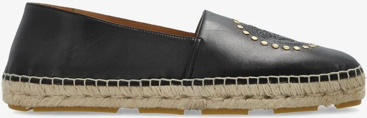 Medusa Studded Leather Espadrilles