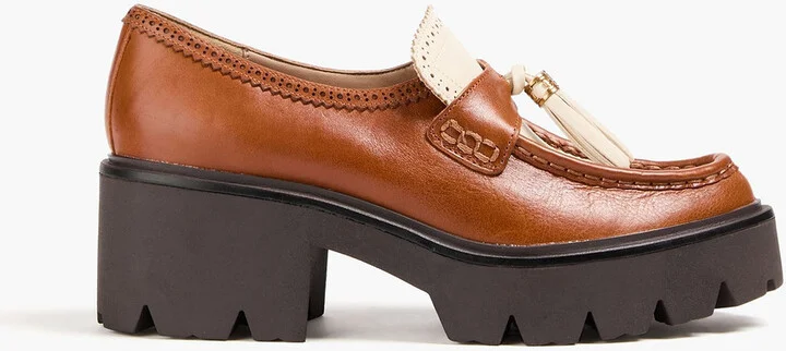 Meela two-tone leather platform loafers