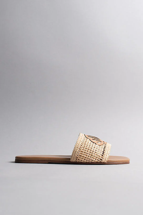 Meera Seashell Fishnet Slide Sandals