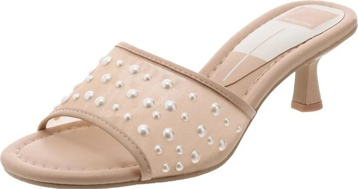 MEEZA PEARL Womens Embellished Man Made Kitten Heels