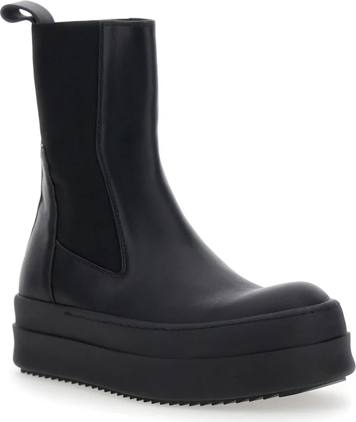 'Mega Bumper' Black Boots With Chunky Sole In Leather Woman - Image 2