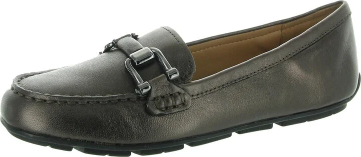Megan Womens Leather Slip On Loafers