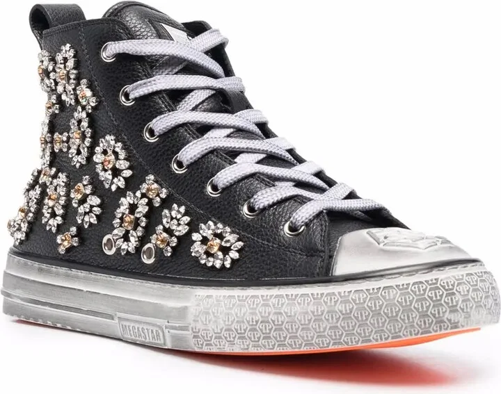 Megastar crystal-embellished high-top sneakers - Image 2