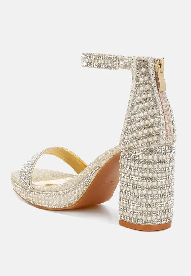 Mejuri Rhinestones And Pearl Embellished Sandals - Image 4