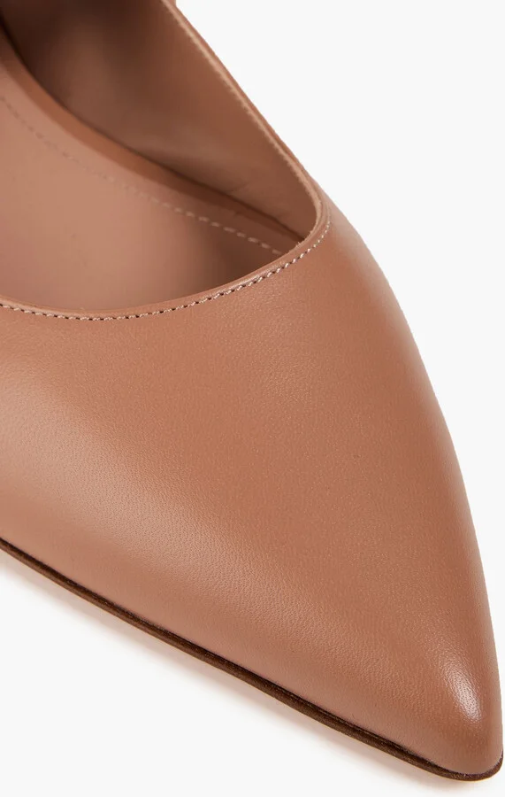 Melanie cord-trimmed leather point-toe flats - Image 4