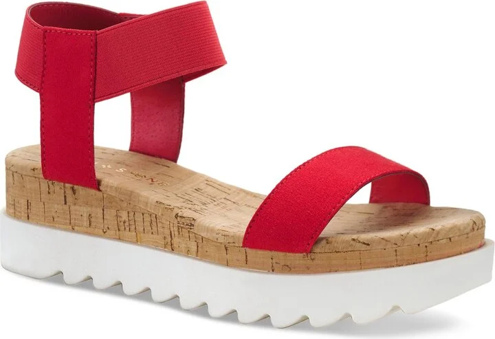 Melanyy Womens Laceless Open Toe Wedge Sandals