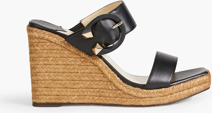 Melian 110 buckled leather wedge sandals