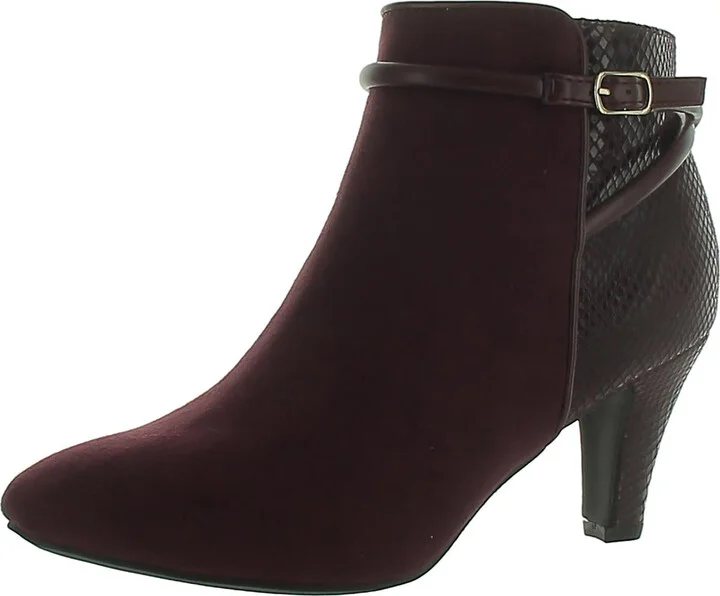 Melinaa Womens Faux Leather Almond Toe Booties