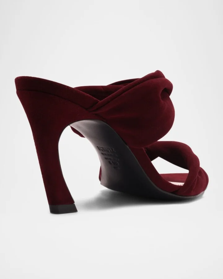 Meline Suede Twisted Dual-Band Mule Sandals - Image 3