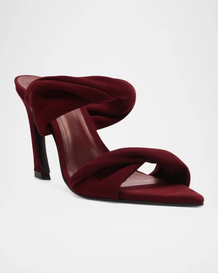 Meline Suede Twisted Dual-Band Mule Sandals - Image 7