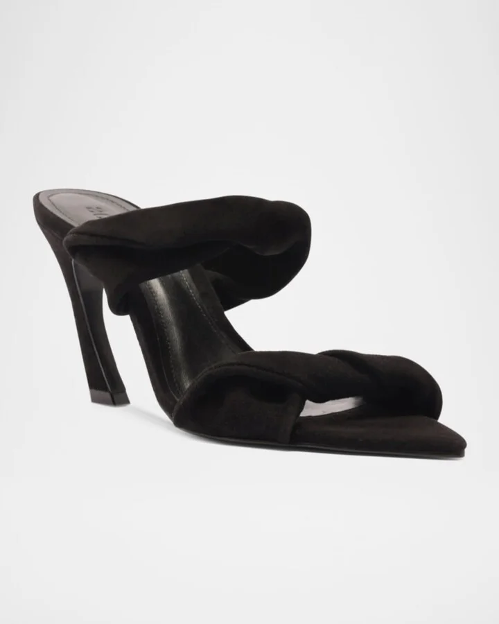 Meline Suede Twisted Dual-Band Mule Sandals - Image 10