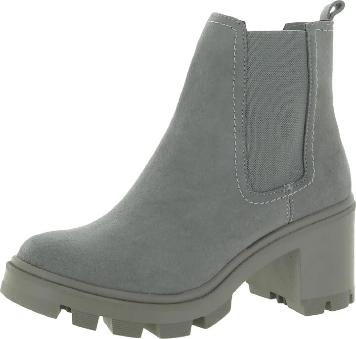 Melisa Womens Suede Block Heel Chelsea Boots