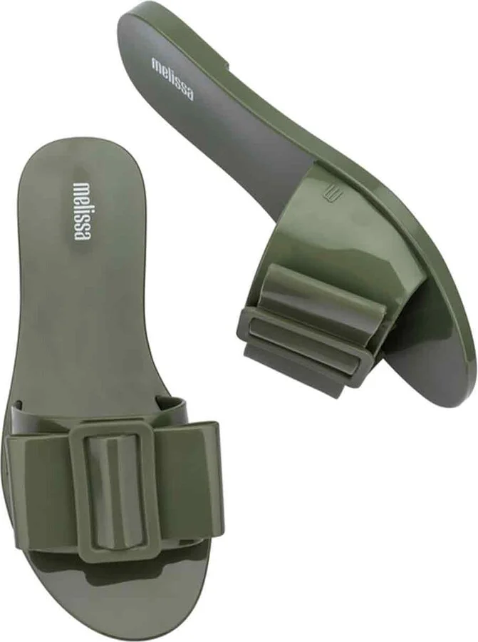 Melissa Babe Flat Slide - Dark Green - Image 3