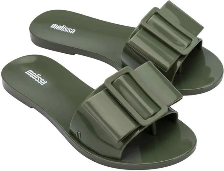 Melissa Babe Flat Slide - Dark Green - Image 4