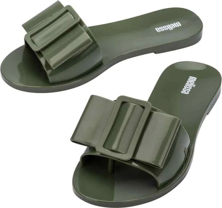 Melissa Babe Flat Slide - Dark Green