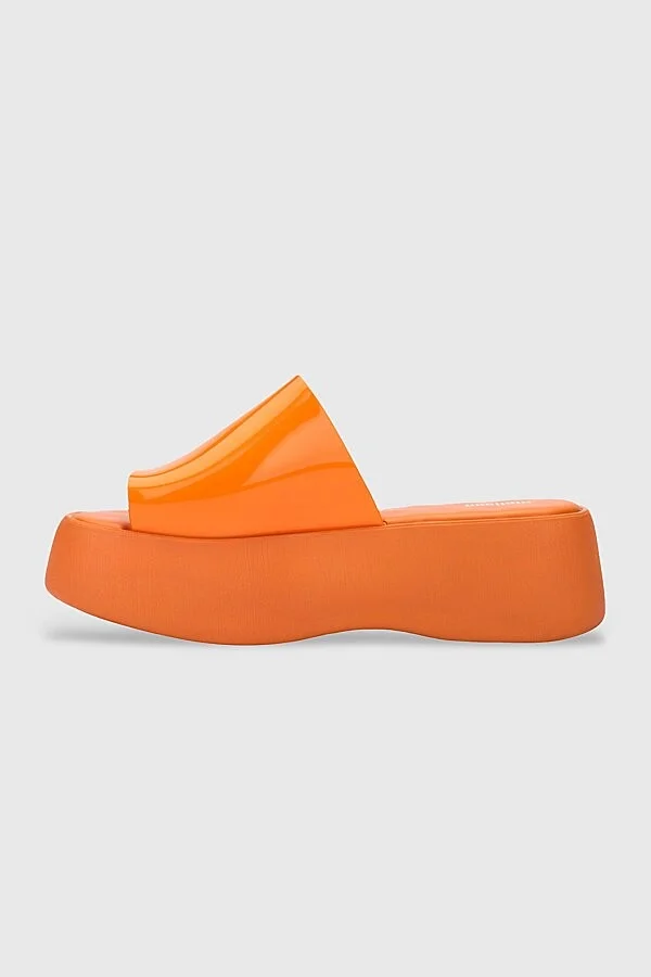 Melissa Becky Jelly Platform Slide in Orange - Image 3