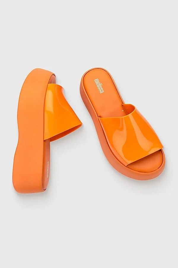 Melissa Becky Jelly Platform Slide in Orange - Image 5