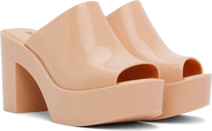 Melissa Beige Mule Heeled Sandals - Image 4