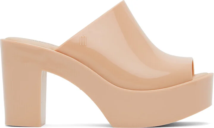 Melissa Beige Mule Heeled Sandals