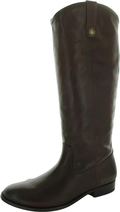 Melissa Button Womens Leather Knee-High Riding Boots