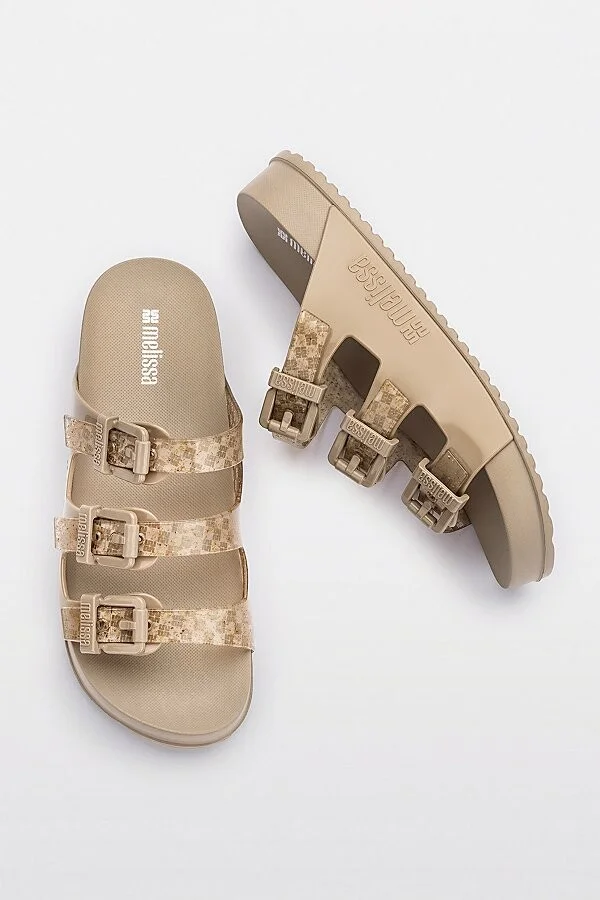 Melissa Cozy Stripes Slide in Beige - Image 2