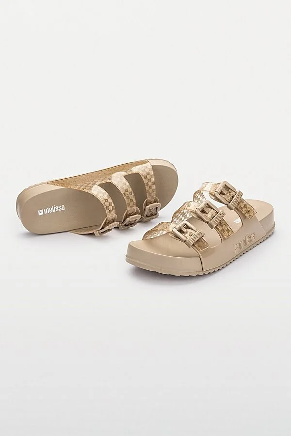 Melissa Cozy Stripes Slide in Beige - Image 3