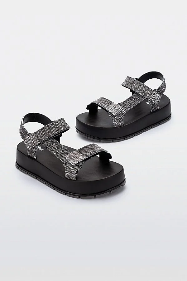 Melissa Denim Platform Strappy Sandal in Jeans Blue - Image 4