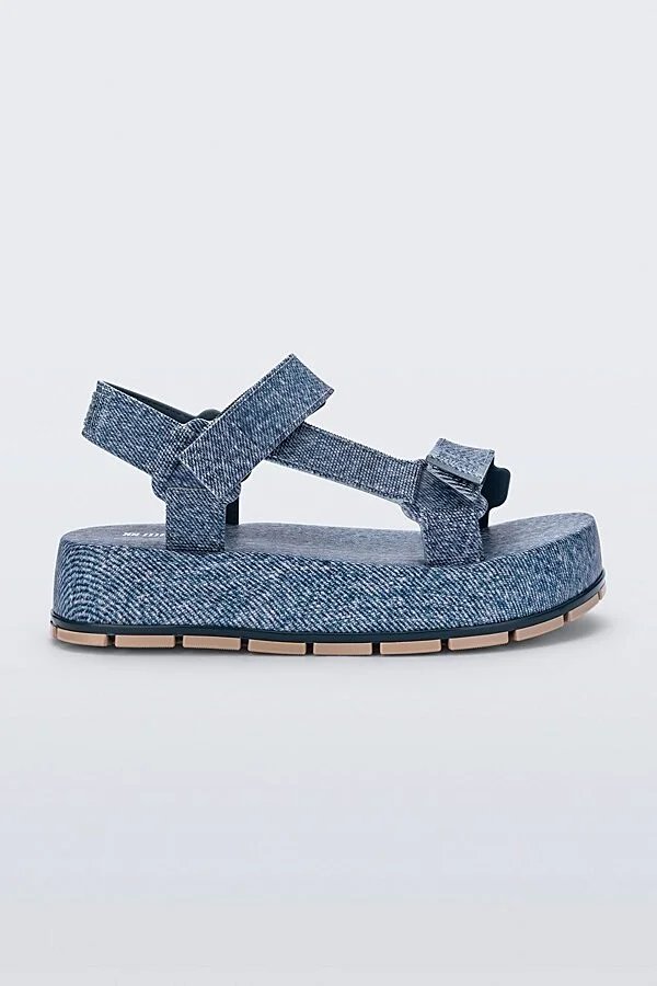 Melissa Denim Platform Strappy Sandal in Jeans Blue