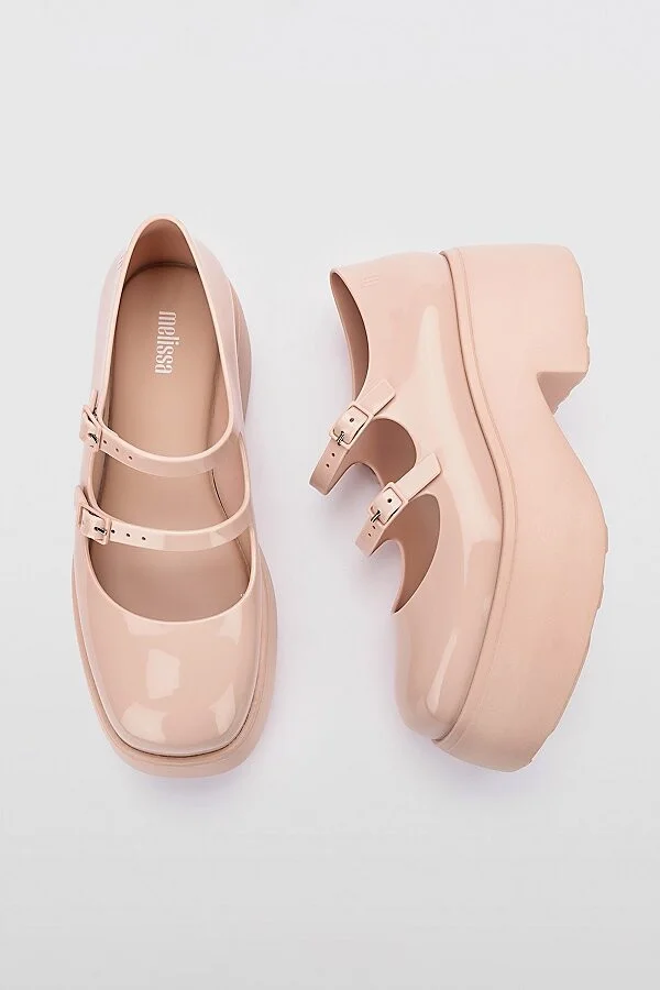 Melissa Farah Jelly Platform Mary Jane Shoe in Beige - Image 9