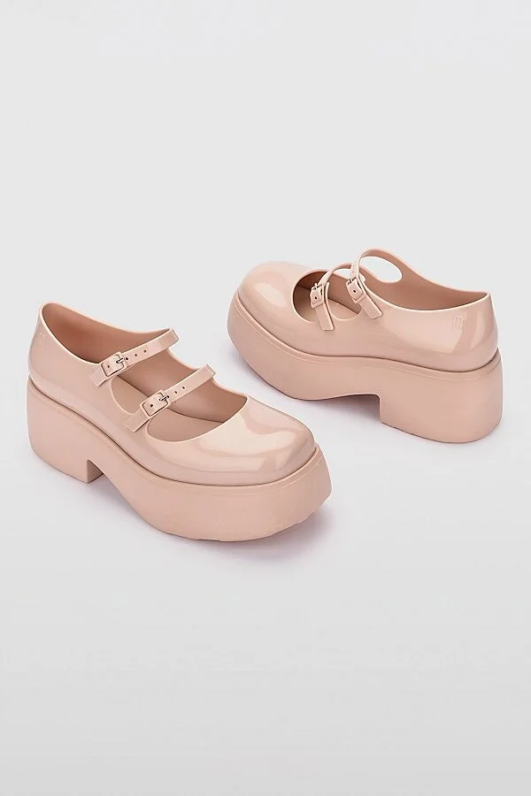 Melissa Farah Jelly Platform Mary Jane Shoe in Beige - Image 10