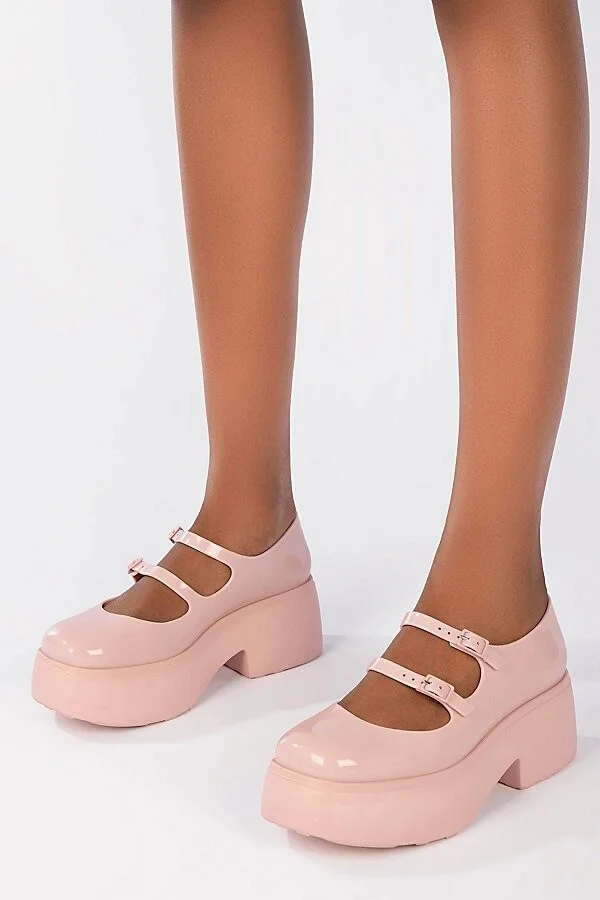 Melissa Farah Jelly Platform Mary Jane Shoe in Beige - Image 11