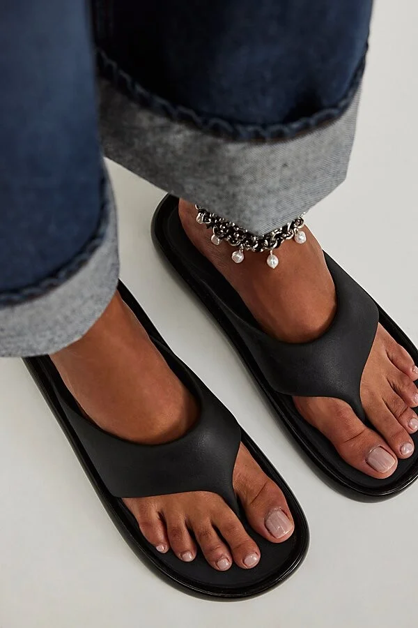 Melissa Float Jelly Thong Sandal in Black - Image 2