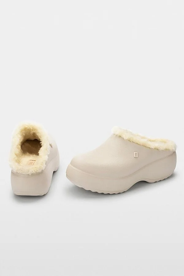 Melissa Free Fluffy Platform Clog in Light Beige - Image 3
