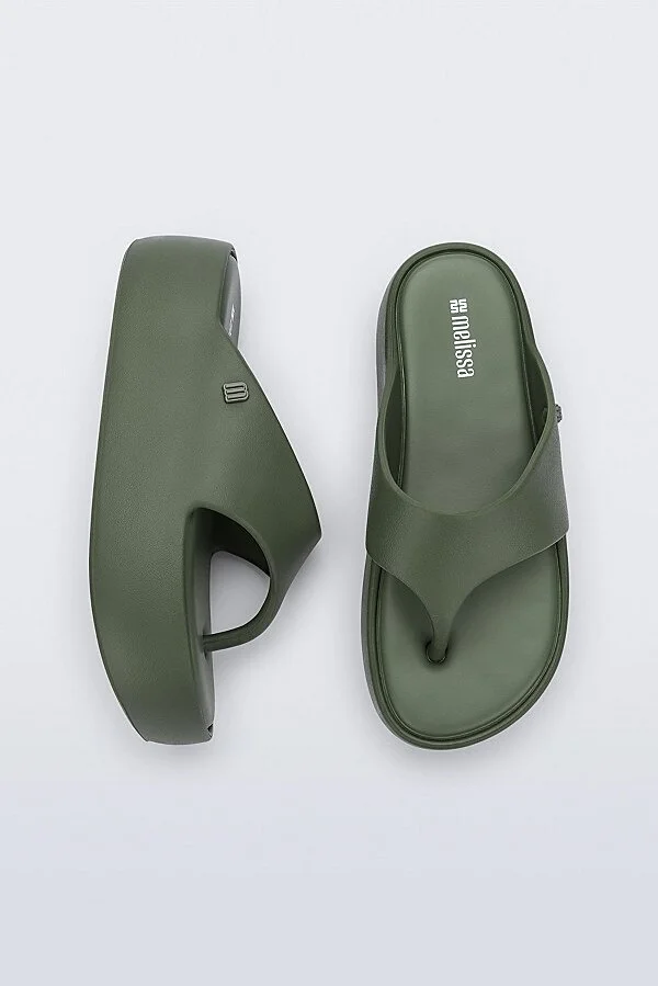 Melissa Free Platform Thong Sandal in Green - Image 2