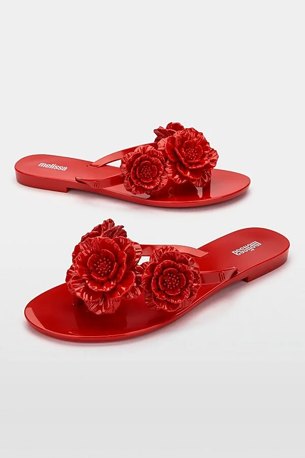 Melissa Harmonic Springtime Jelly Sandal in Red - Image 4