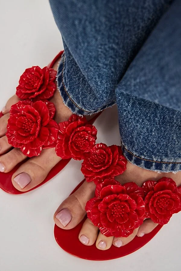 Melissa Harmonic Springtime Jelly Sandal in Red - Image 5