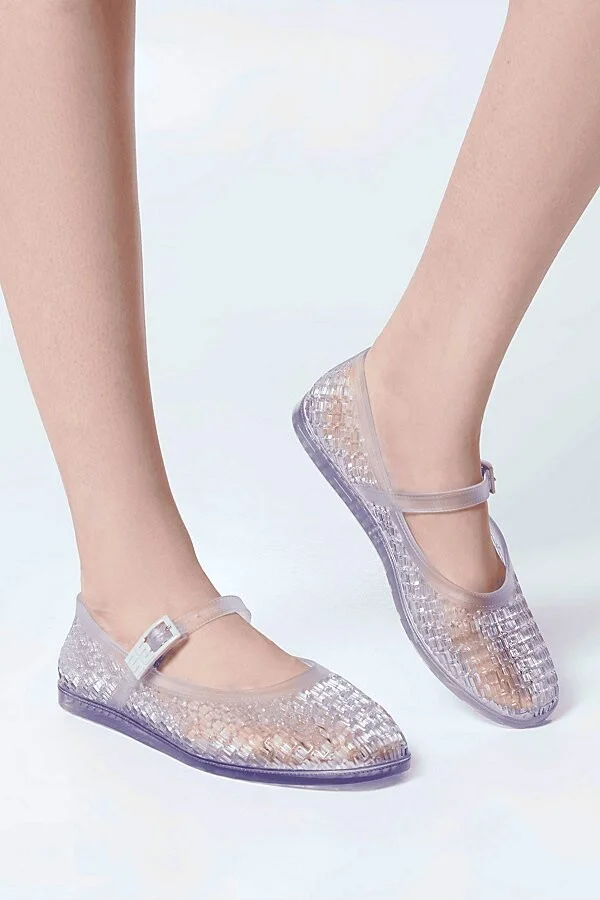 Melissa Harper Jelly Ballerina Flat in Clear - Image 4